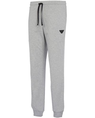 Emporio Armani Trousers Rubber Pixel Logo Sweatpants - Grau