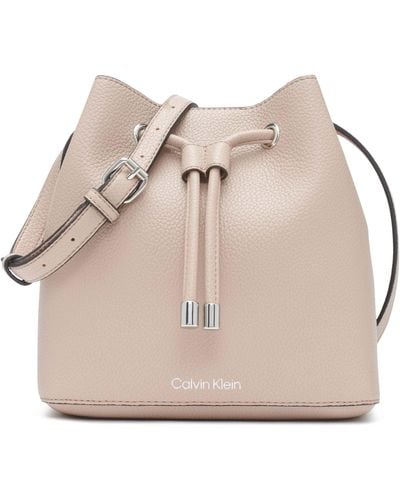 Calvin Klein Gabrianna Novelty Mini Bucket Crossbody - Natural