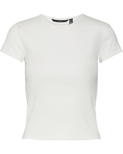 Vero Moda Vmchloe Ss Short Top Jrs Noos T-shirt - White