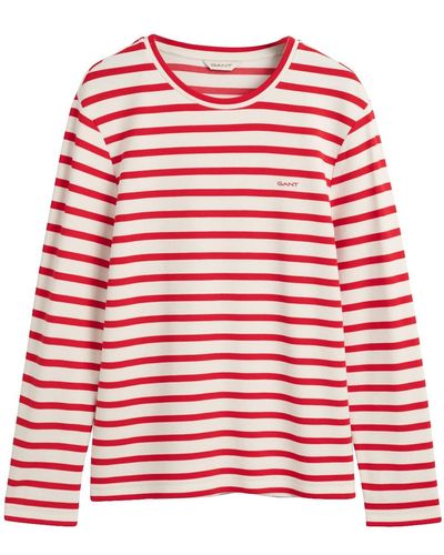 GANT Striped Ls T-shirt - Red