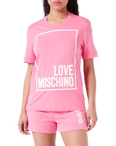 Love Moschino Regular Fit Short-Sleeved T-Shirt - Rosa
