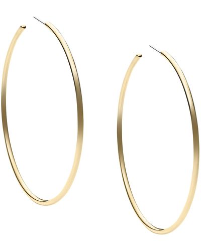 Michael Kors Brass Large Hoop Earrings For - Metallic
