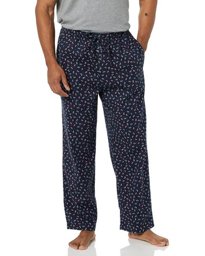 Amazon Essentials Pantalón de Pijama Tejido de Ajuste Recto Hombre - Azul