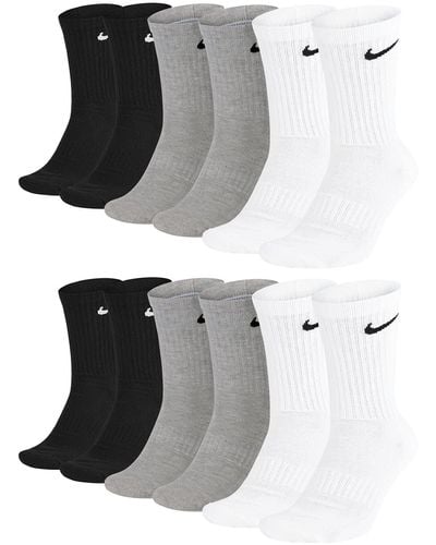 Nike Lot de 6 paires de chaussettes d'entraînement d'équipe - Mi-mollets - Pour - Noir