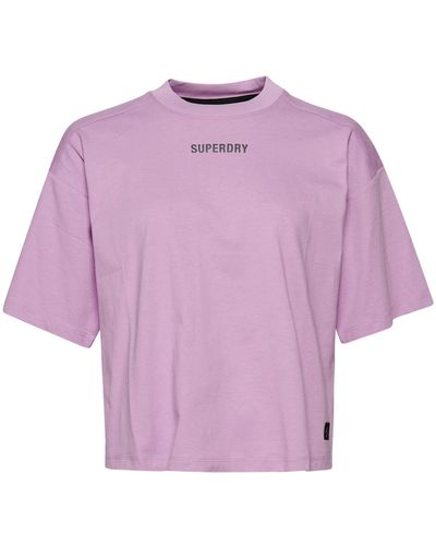 Superdry S Code TECH OS Boxy Tee T-Shirt - Lila