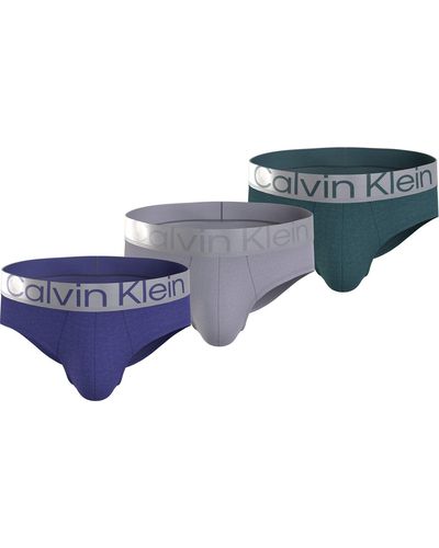 Calvin Klein Slip da Uomo in Confezione tripack Colori Assortiti NB3129 - Grigio