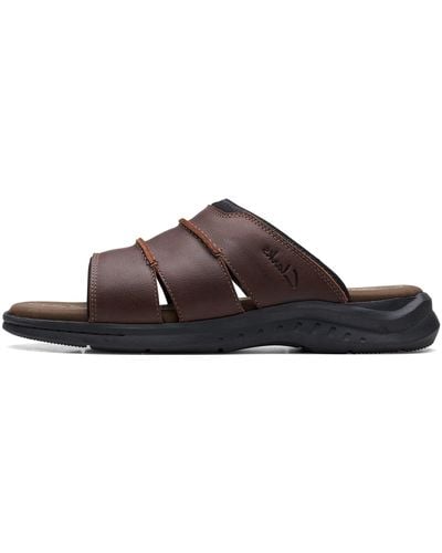 Clarks Mens Walkford Easy Flat Sandal - Brown