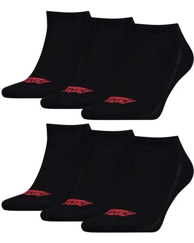 Levi's 6 Pairs of Levis 168SF Low Cut Batwing Logo Socks Sneaker Socks Stockings 903050001 - Noir
