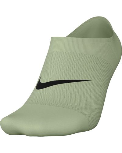 Nike U NK Everyday Plus LTWT Footie Chaussettes - Vert
