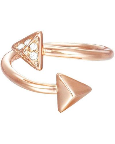 Esprit Ring JW50214 Rose teilvergoldet Glas weiß Gr. 57 - Mehrfarbig
