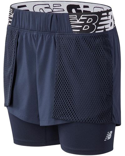 New Balance S Relentless 2in1 Performance Shorts Eclipse 12 - Blue