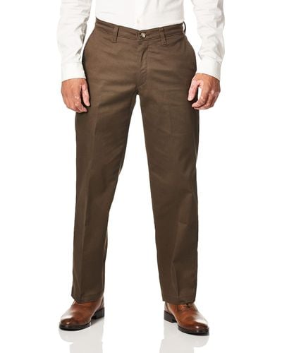 Lee Jeans Total Freedom Stretch Relaxed Fit Flat Front Pant - Brown
