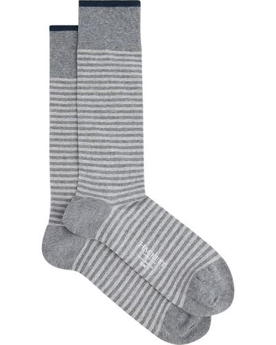 Hackett Pique Marl Stripe Socks - Grey