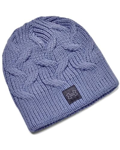 Under Armour Standard Halftime Cable Knit Beanie, - Blue