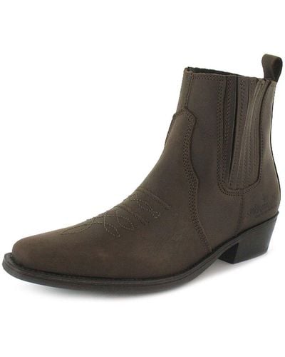 Wrangler S Leather Cowboy Boots Size Uk 7-12 Tex Mid Dark Brown Wm122981k-uk 11