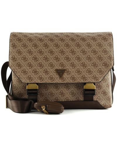 Guess Vezzola Flap Messenger Bag Beige/brown - Zwart