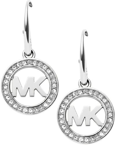 Michael Kors MK Logo Drop Earrings - Mettallic