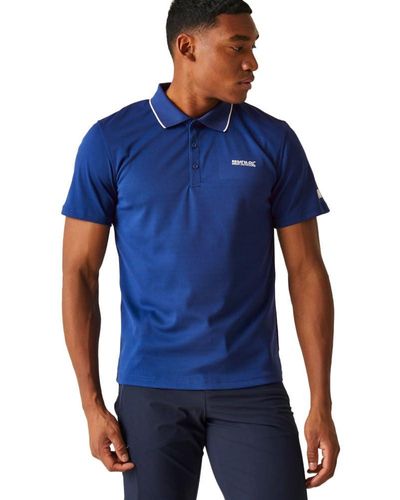 Regatta S Maverick V Quick Drying Wicking Polo Shirt - Blue