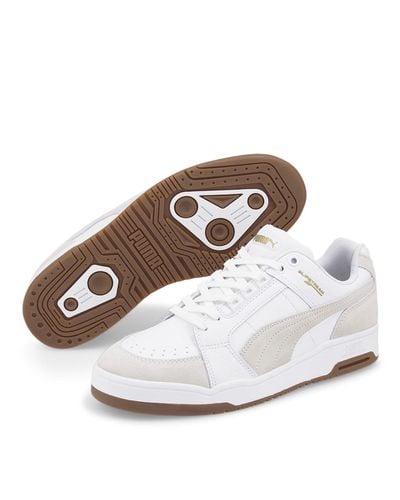 PUMA Sneaker Freizeitschuhe Slipstream Lo Suede FS White-Gum 45 - Mettallic