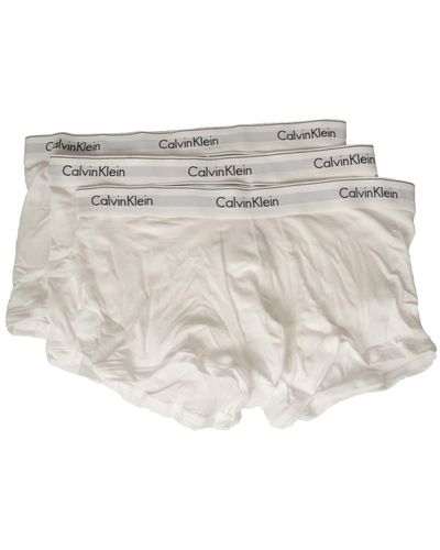 Calvin Klein Ck Boxer Shorts 3-piece Elastic Cotton Stretch Item Nb2380a Trunk 3pk - Metallic