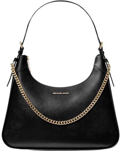 Michael Kors Wilma Large Leather Shoulder Bag - Black