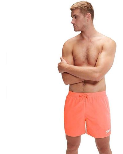 Speedo S Essential 16" Watershort Swim Trunks Swimmers Disco Peach - Red