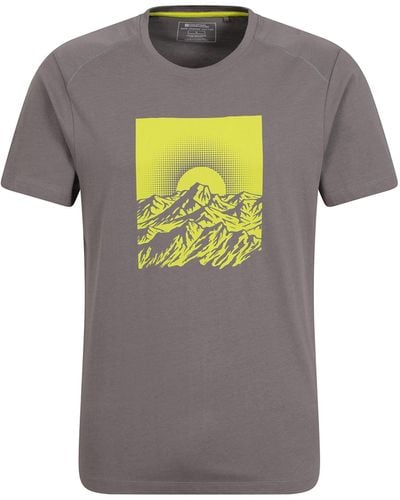 Mountain Warehouse Shirt - Breathable& Lightweight Organic Cotton Tee Shirt With Uv Protect - Best For - Grey