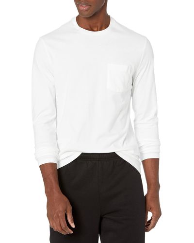 Amazon Essentials T-Shirt à ches Longues Coupe Ajustée - Blanc