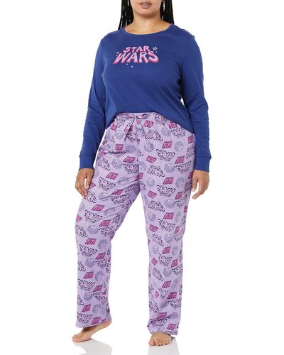 Amazon Essentials Disney | Marvel | Star Wars Conjunto de Pijama en Franela Mujer - Azul