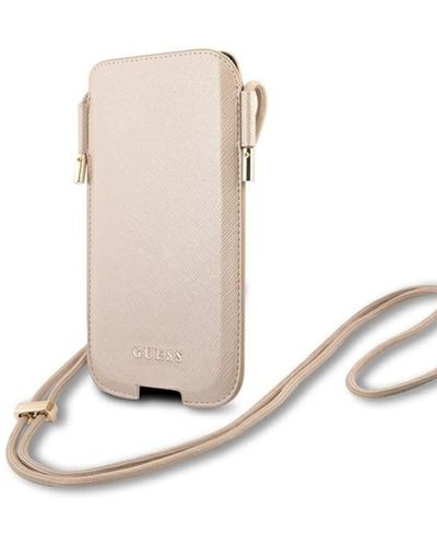 Guess Gsm-hoesje Guhcp12lsapslg Voor Iphone 12 Pro Max En Kleine 6,7" Gouden Saffiano - Naturel