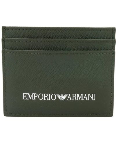 Emporio Armani Porte-cartes multicouche avec logo classique vert pour homme