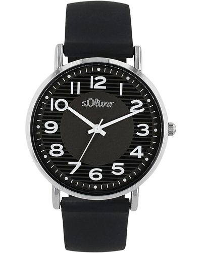S.oliver Armbanduhr Quarzuhr Analog - Schwarz