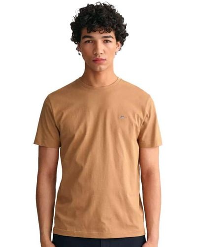 GANT Reg Shield Ss T-shirt - Brown