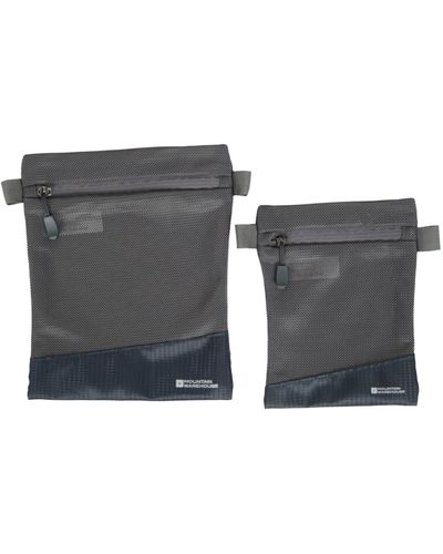 Mountain Warehouse Rectangle Mesh Travel Bag 2pk Charcoal - Grey