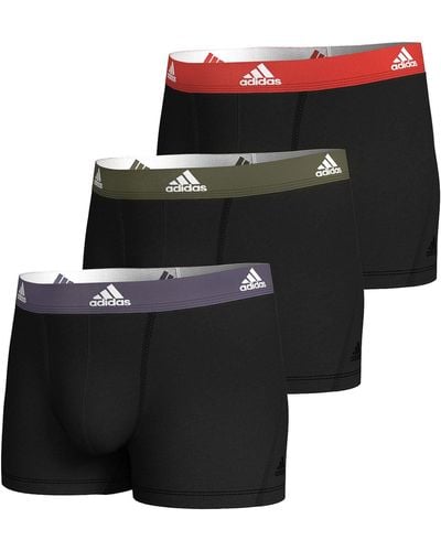 adidas Trunk Boxer Boxershorts Unterhose Active Flex Cotton 3er Pack - Schwarz