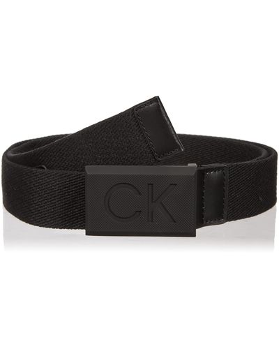 Calvin Klein Cintura Uomo Casual Plaque Webbing 3.5 cm - Nero