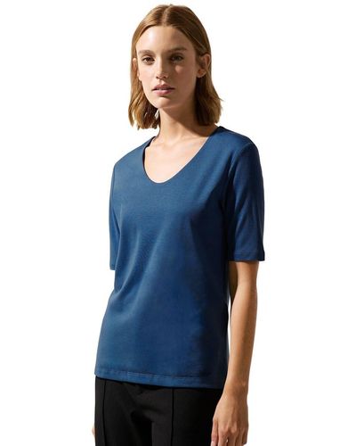 Street One A317665 Kurzarmshirt Basic-T-Shirt Unterziehshirt - Blau