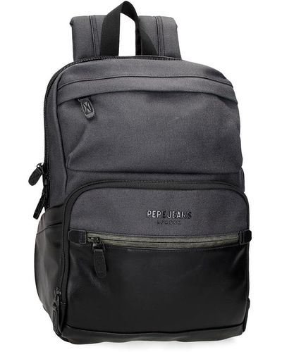 Pepe Jeans Grays Sac à dos pour ordinateur portable 12" Noir 25 x 37 x 10 cm Polyester 9,25 L