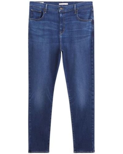 Levi's 721 High Rise Skinny Jeans Dark Indigo Worn In - Bleu