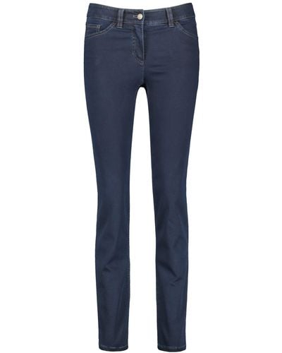 Gerry Weber 5-Pocket Jeans Best4me Langgröße schlanke Passform 5-Pocket - Blau