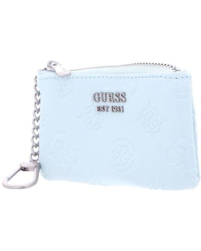 Guess Galeria SLG Small Zip Pouch Ice Blue - Bleu