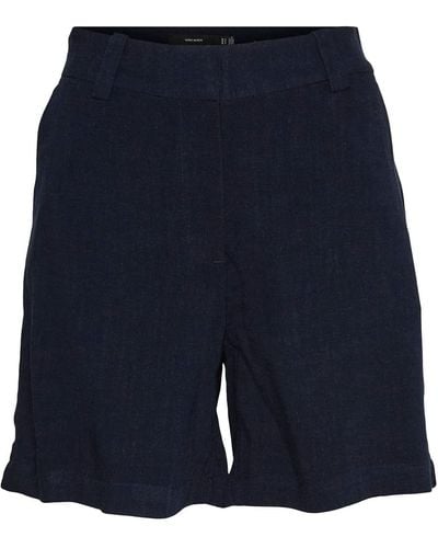 Vero Moda VMHERAVER MR Long Linen Shorts Pantaloncini - Blu