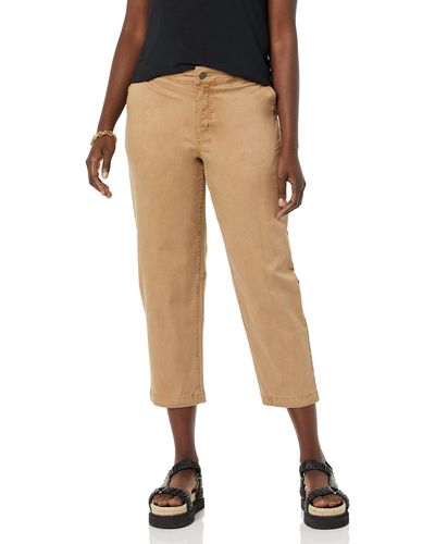 Amazon Essentials Stretch Chino Barrel Leg Ankle Trousers - Natural