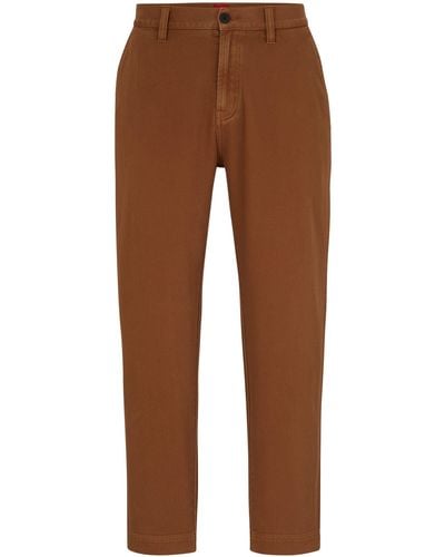 HUGO Zeebo233d Trousers Flat - Braun