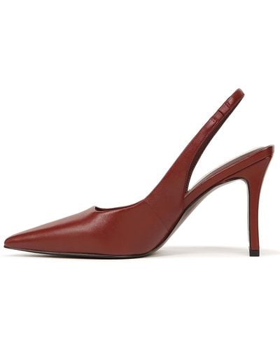 Franco Sarto S Averie Pointed Toe Slingback High Heel Pump Claret Red Leather 5 M - Pink