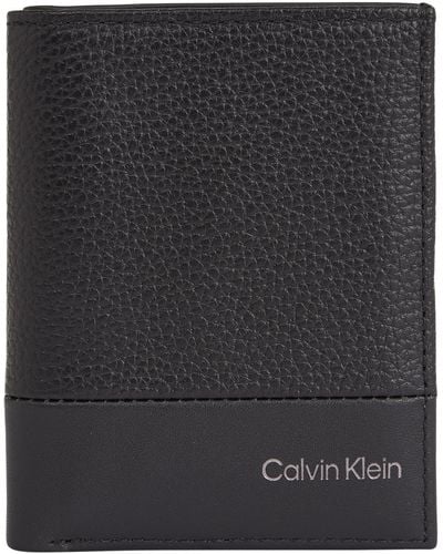Calvin Klein Mezcla Sutil Plegable de 6 CC con Moneda - Negro