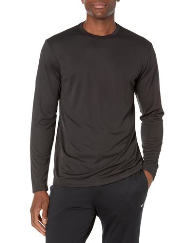 Amazon Essentials T-Shirt a iche Lunghe Tecnica Sportiva Uomo - Nero