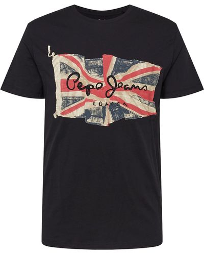 Pepe Jeans Flag Logo N T-Shirts - Schwarz