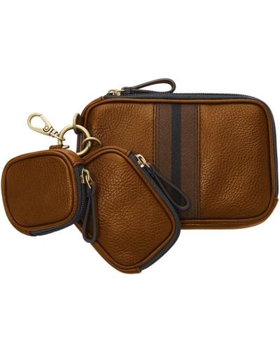 Fossil TECH Travel Accessory-Leather Pouch - Braun