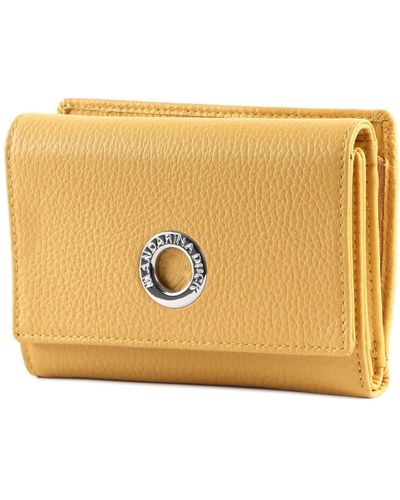 Mandarina Duck Mellow Leather Wallet with Flap M Ochre - Metallizzato